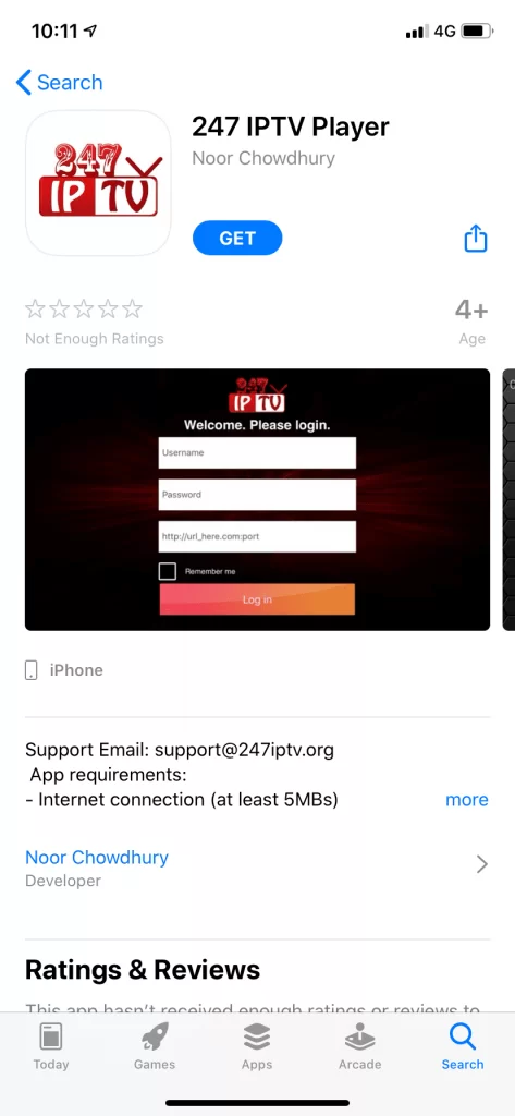 Install 24/7 IPTV Player to stream OTV IPTV
