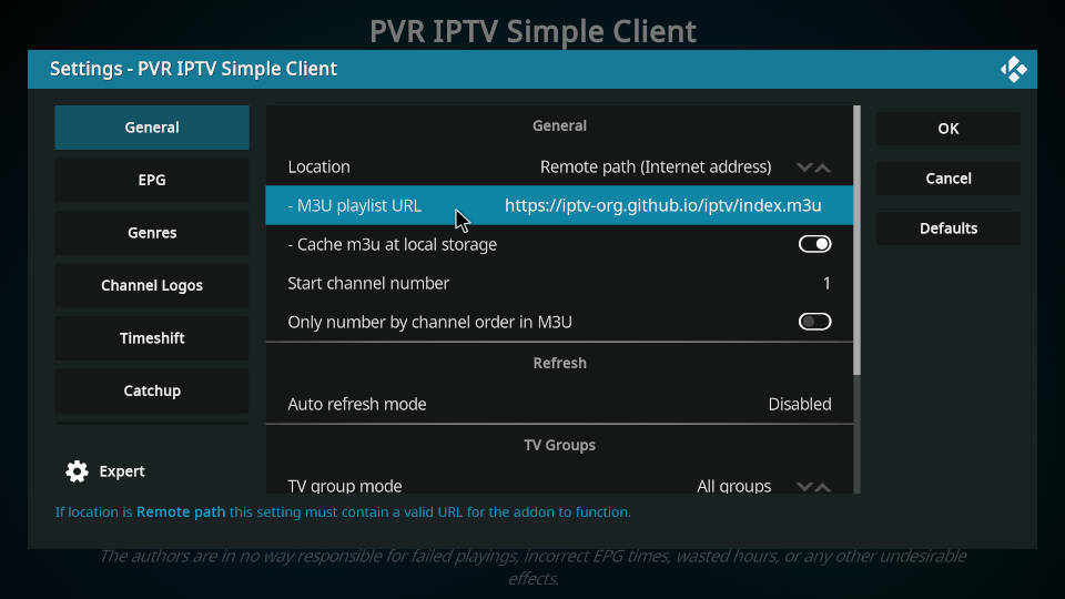 Add EPG on PVR IPTV Simple Client Kodi Addon