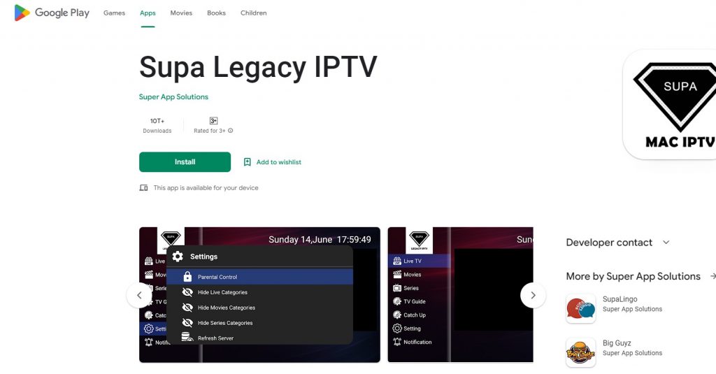 Install Supa Legacy IPTV on Android