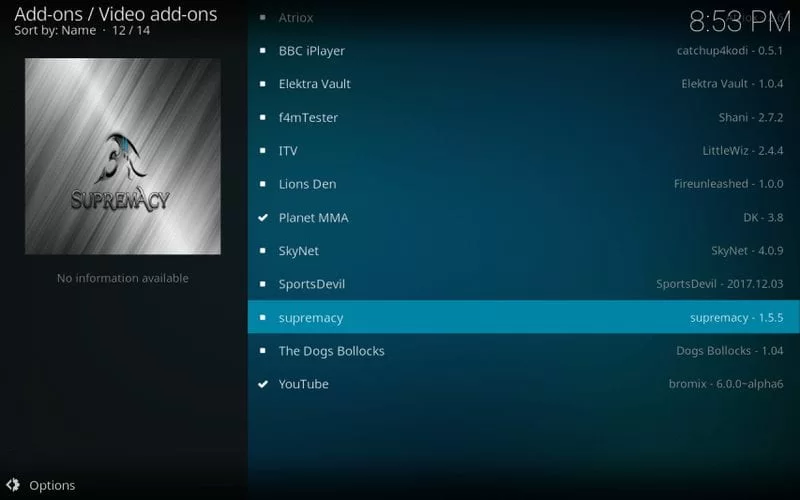 Select Supremacy Kodi Addon