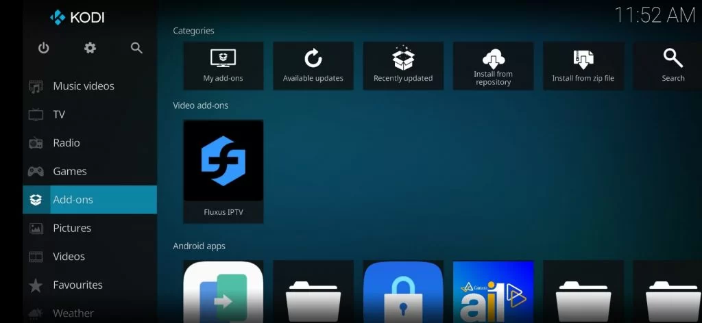 Click Add-ons option