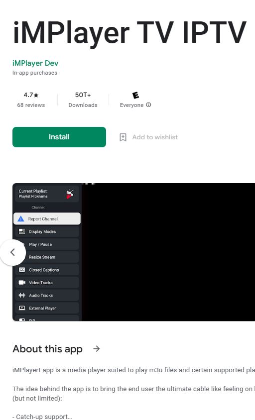 Click Install to get iMPlayer