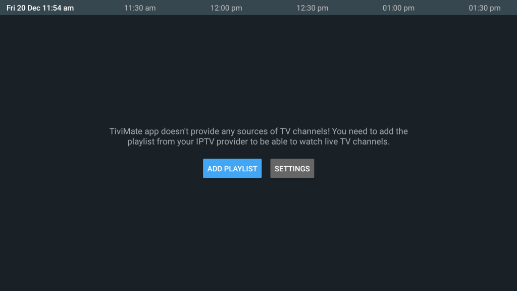 Select Add Playlist to access Catch-up TV