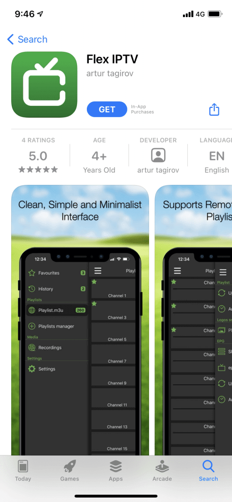 Select the Get button in the App Store