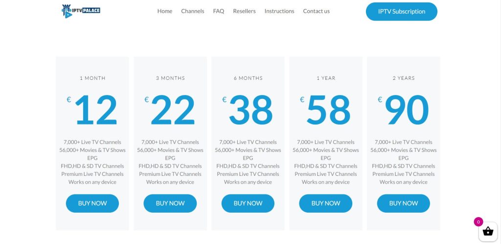 Choose any IPTV Palace plans