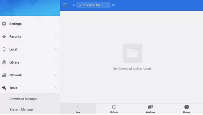 Select the New + icon to access NoraGo