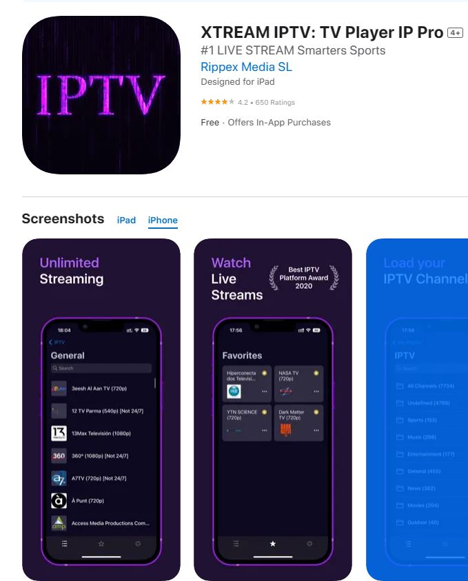 Install Xtream IPTV to access Sapphire Secure