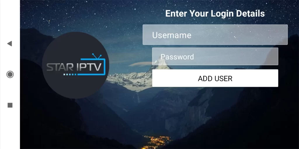 Provide the Username and Password to sign in to Star IPTV