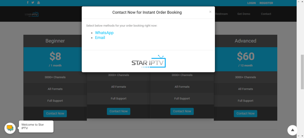 Select WhatsApp or Email