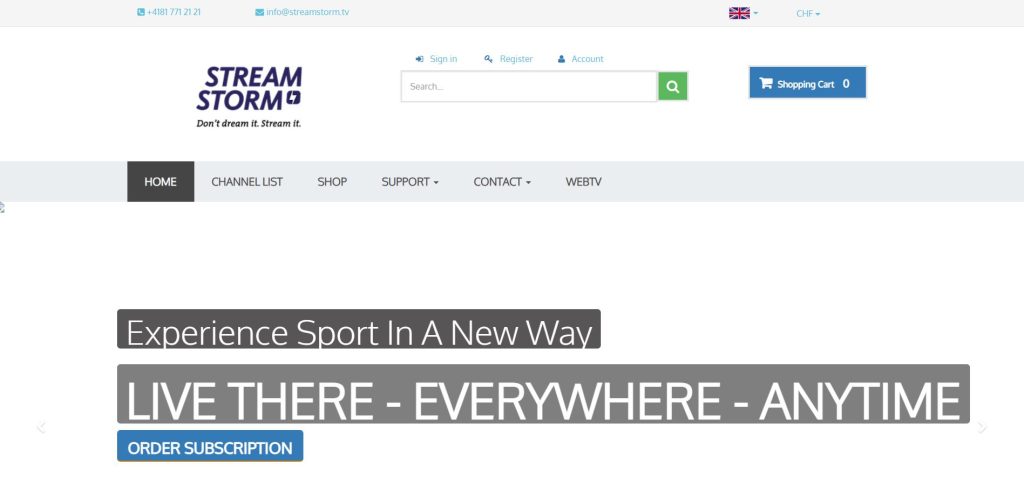 Visit the Streamstorm IPTV website