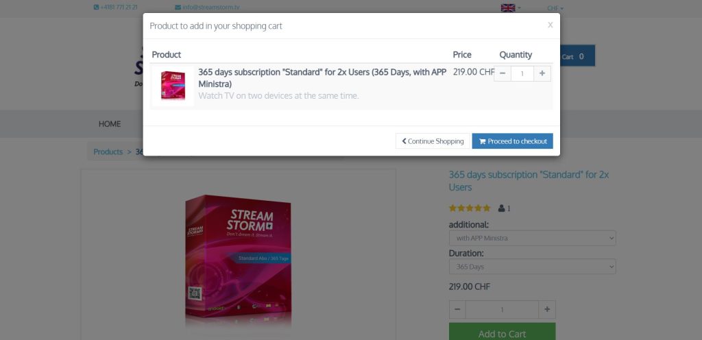 Select the Proceed to Checkout option