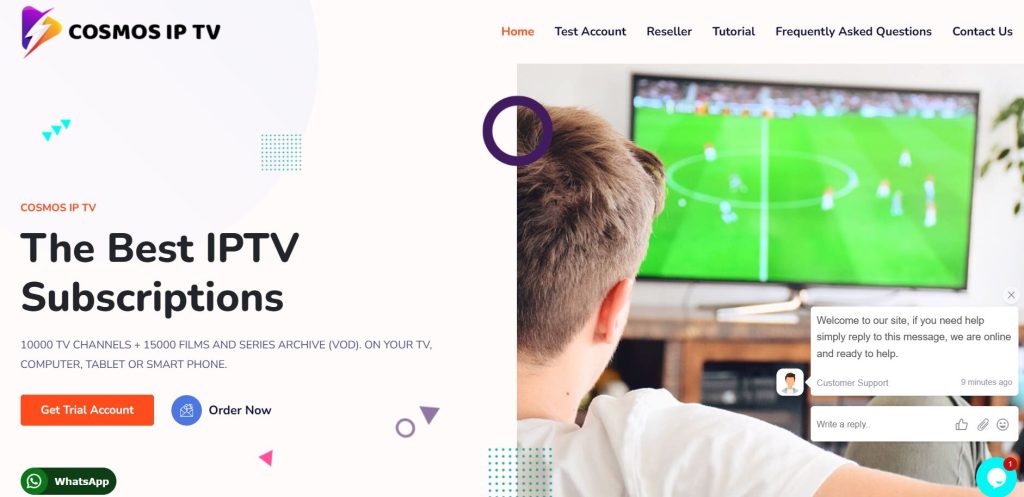 Visit the Cosmos IPTV website