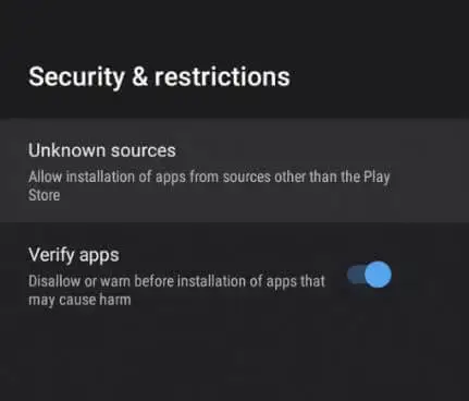 Enable unknown sources to install the IPTV Evolve