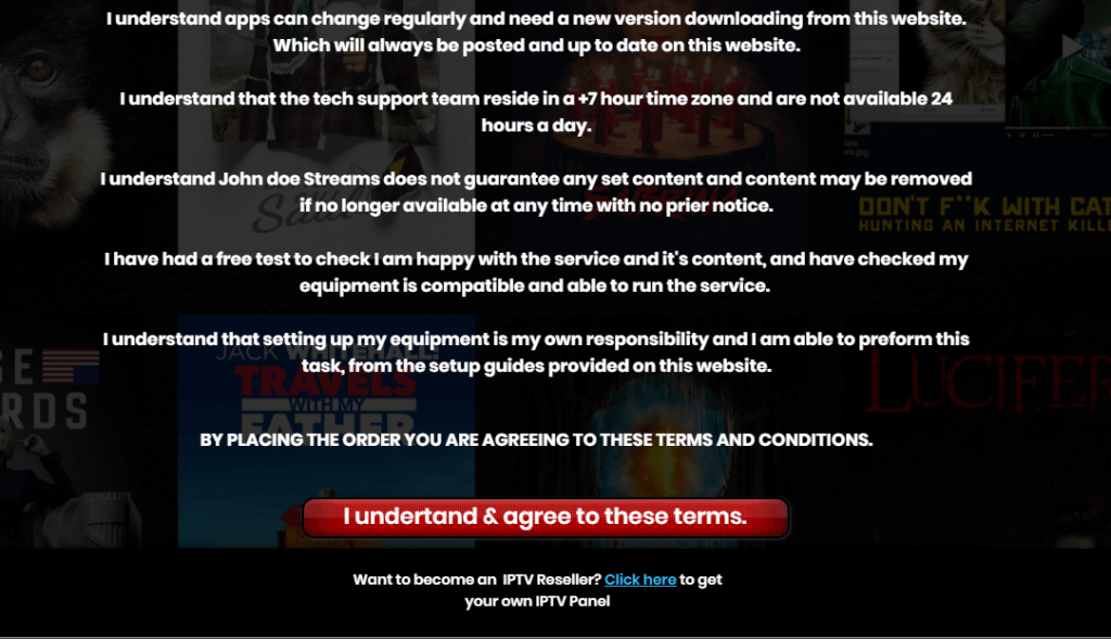Select I Understand & Agree To These Terms button.