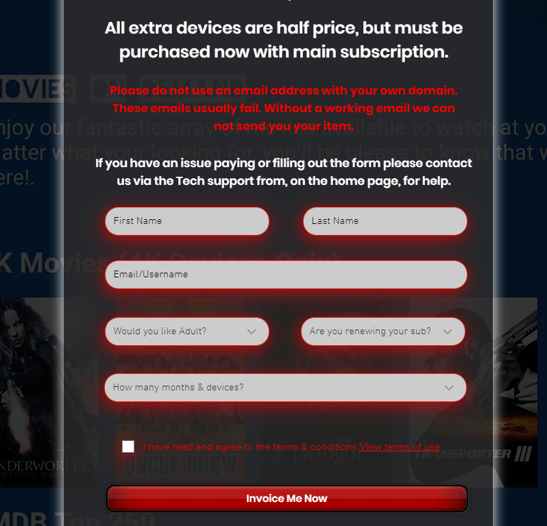 Hit invoice Now and get the log in credentials of John Doe Streams IPTV