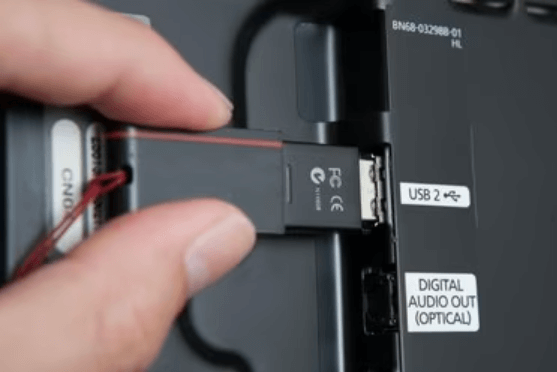 Insert the USB Drive into your Smart TV