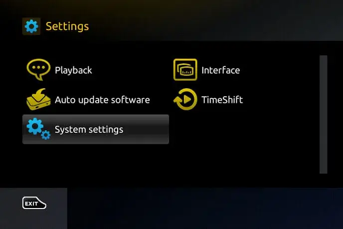 Select System settings and choose Servers from the menu