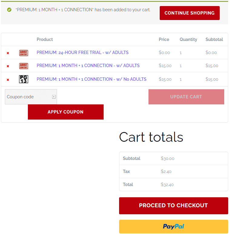 Enter the payment details and select Proceed to Checkout.