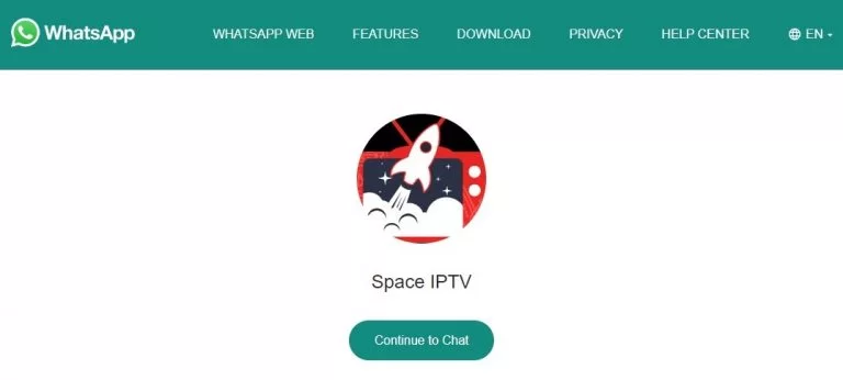 Choose Continue to chat to complete the Space IPTV subscription