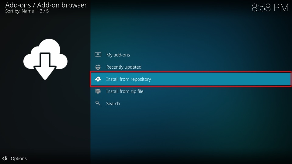 Click Install from repository