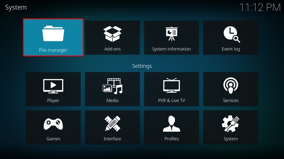 Open the File Manager icon