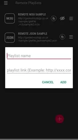 Enter the Playlist name and M3U URL