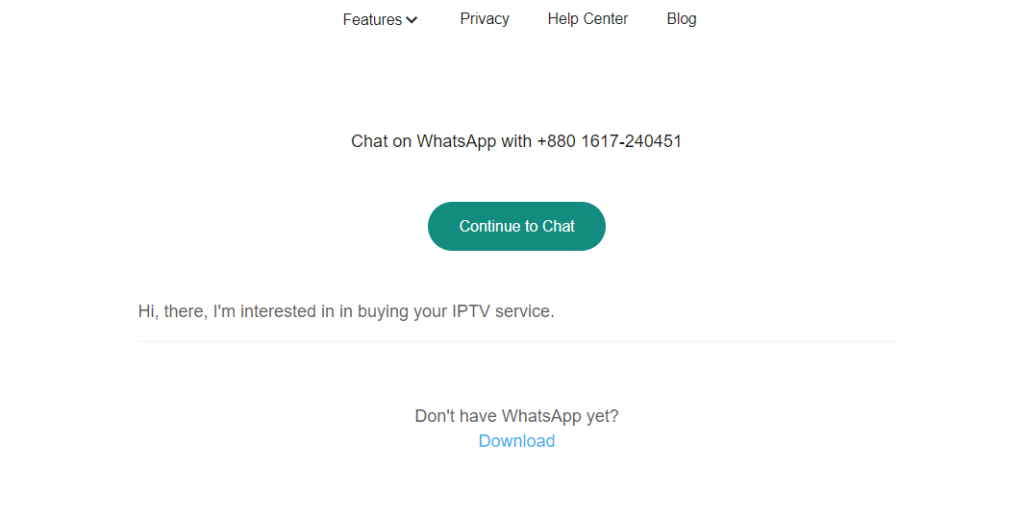 Click the Continue to Chat button