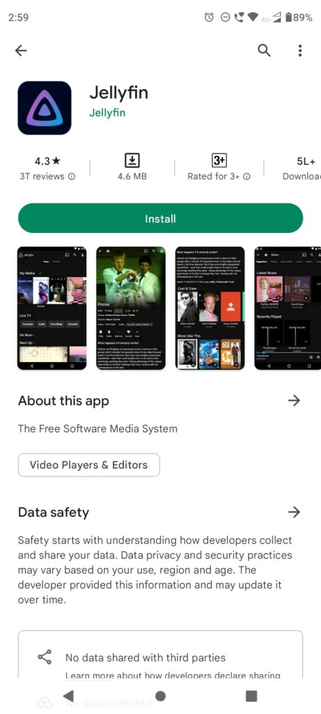 Jellyfin app on Android