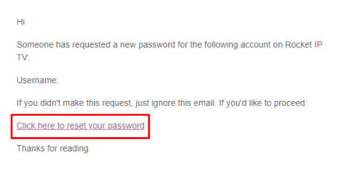 hit the Reset Password button