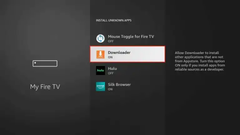 enable the Downloader app to get Spacex IPTV