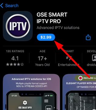 Click on the Pricing button to get GSE Smart IPTV pro