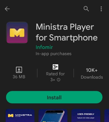 Click Install to watch IPTV on Ministra IPTV Player