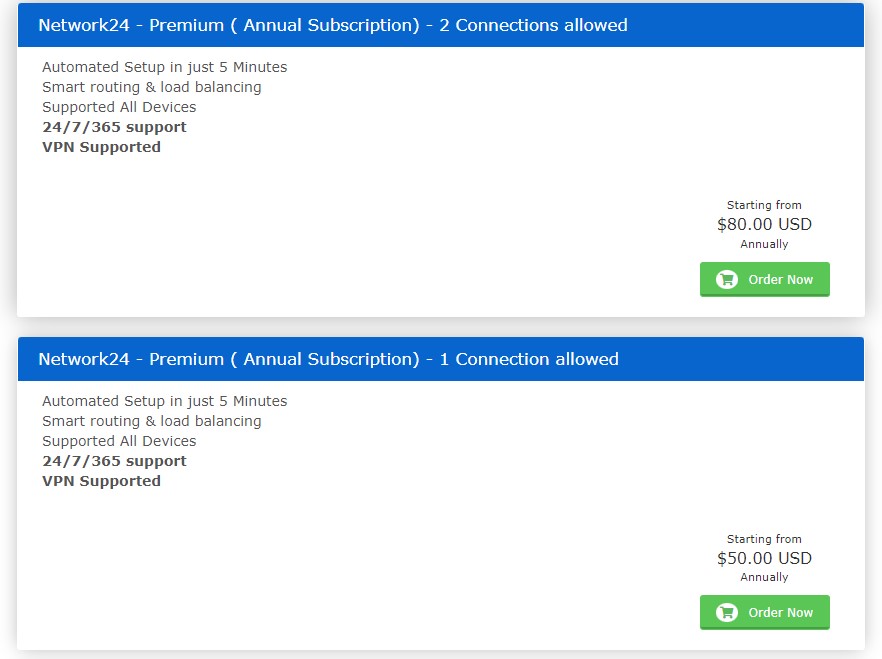 Network 24 IPTV plans