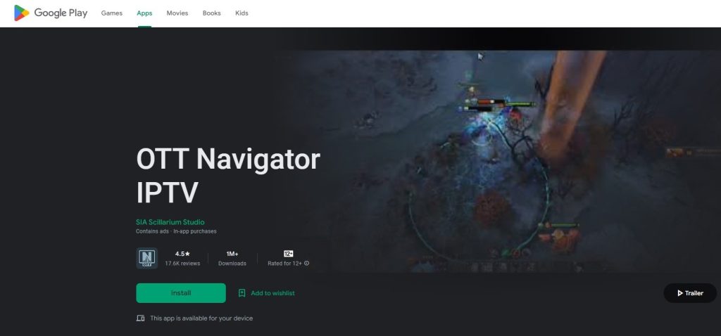 Install OTT Navigator IPTV app
