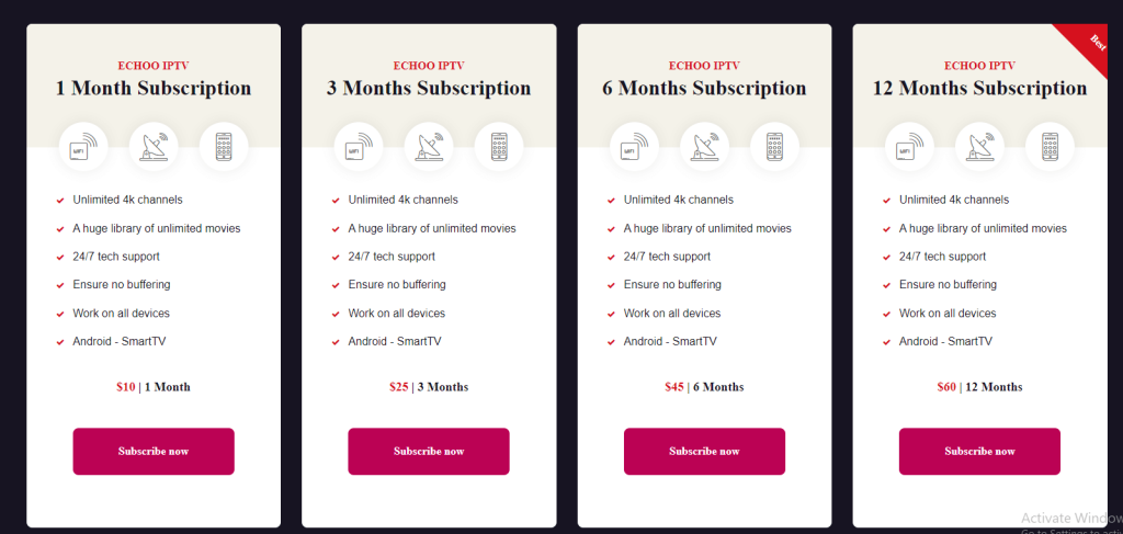 Sign up for Echoo IPTV