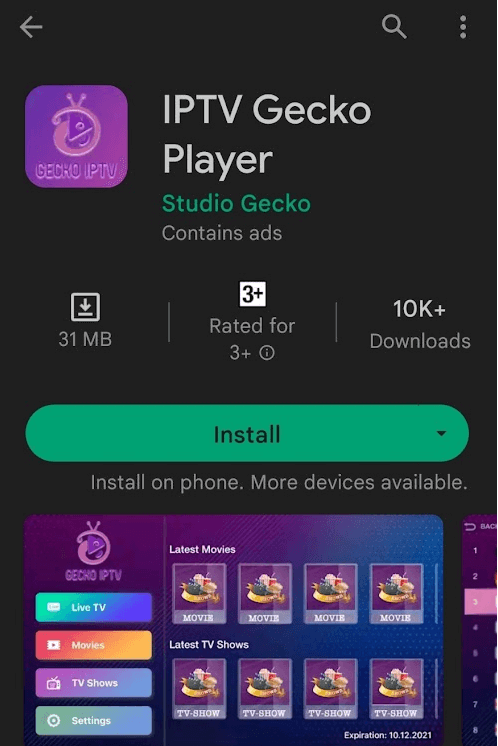Install Gecko IPTV Player on Android