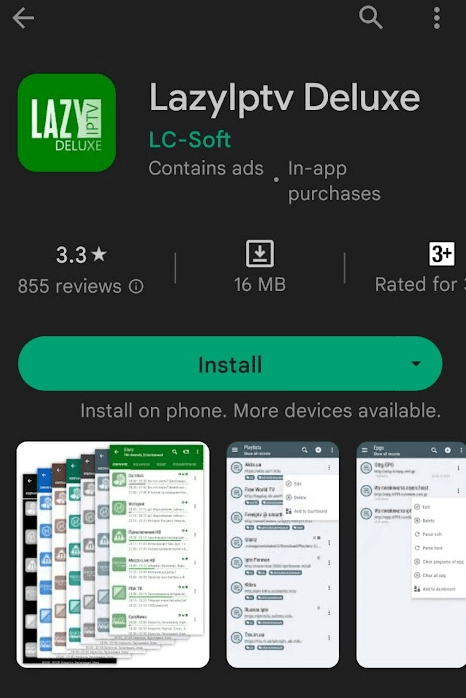 Click Install to stream TVB IPTV on Android