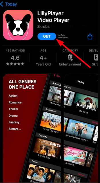 Tap Get button to watch TVB IPTV content on iOS