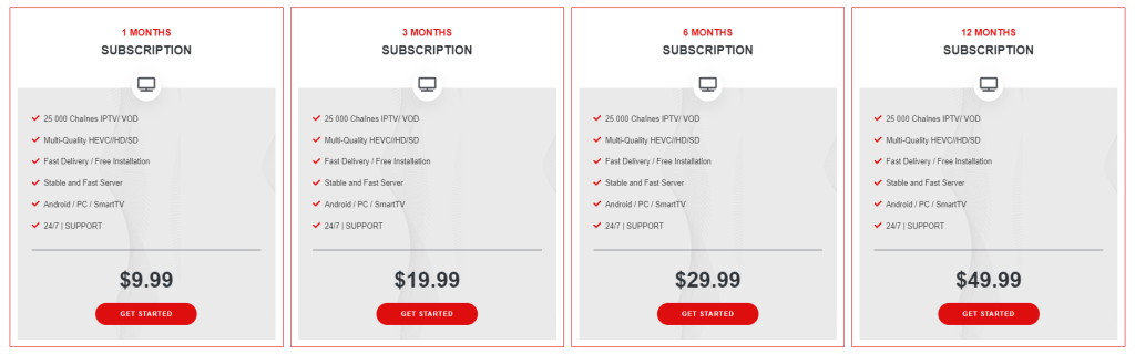 Dream IPTV subscription price