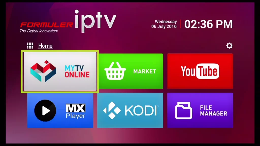 Tap My TV Online option