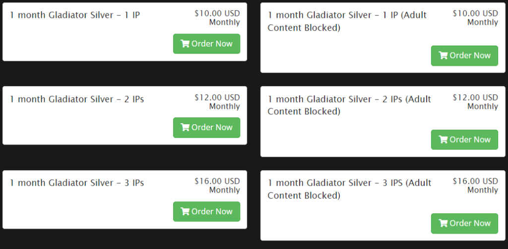 Gladiator Hosting IPTV Premium Plans
