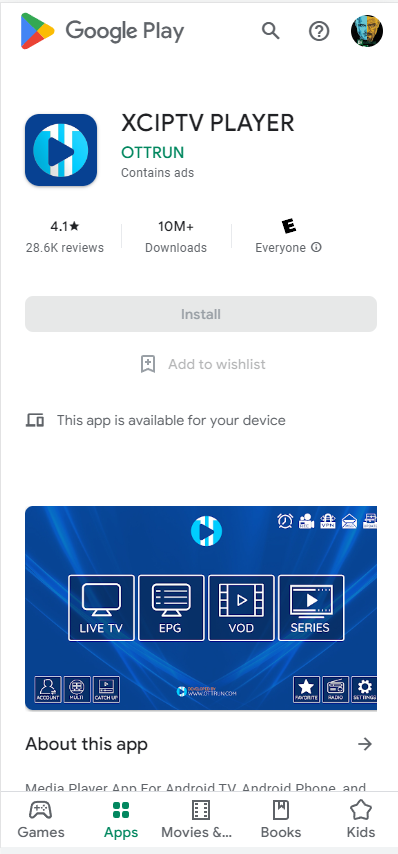 XCIPTV Player