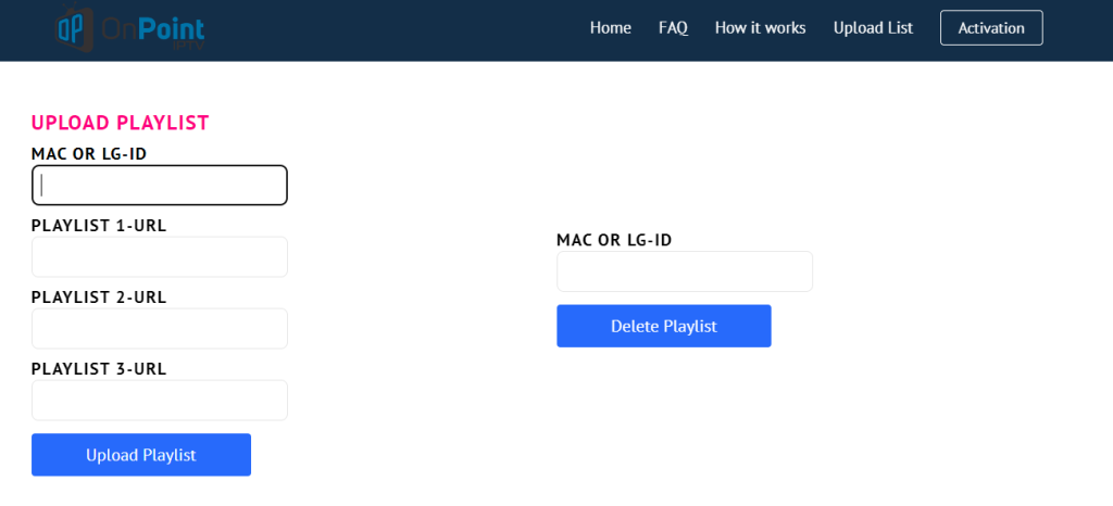 Select the Upload Playlist button