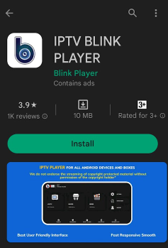 Install IPTV Blink Player on Android