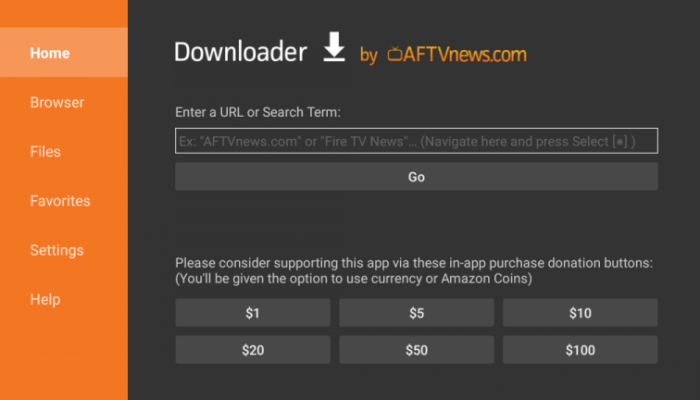 Enter the APK URL of XCIPTV on Downloader