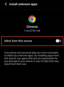 Enable Unknown sources option