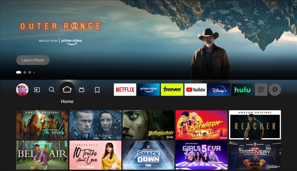 Home Screen of Fire TV