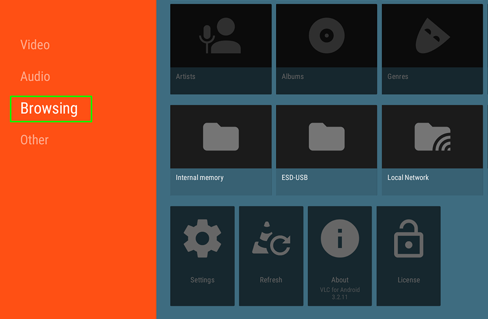 select the Browsing option