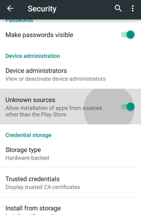 Enable unknown sources to download Lazy IPTV