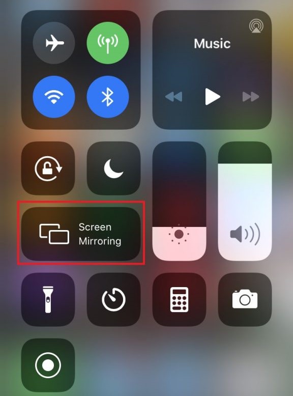 Select the Screen Mirroring icon